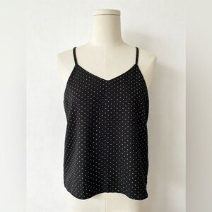 Black x White Polka Dots Sleeveless Camisole Top Women's Cami Blouse